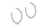 E Newton Beaded Gemstone 1.25" Post Hoop 3mm Labradorite