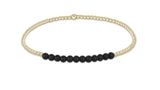 E Newton Gold Bliss 2mm Bead Bracelet Matte Onyx
