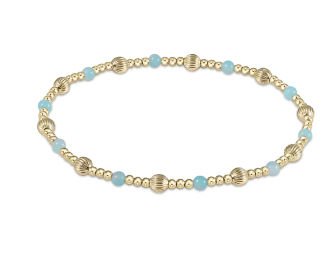 E Newton Dignity Sincerity Pattern 4mm Bead Bracelet Amazonite