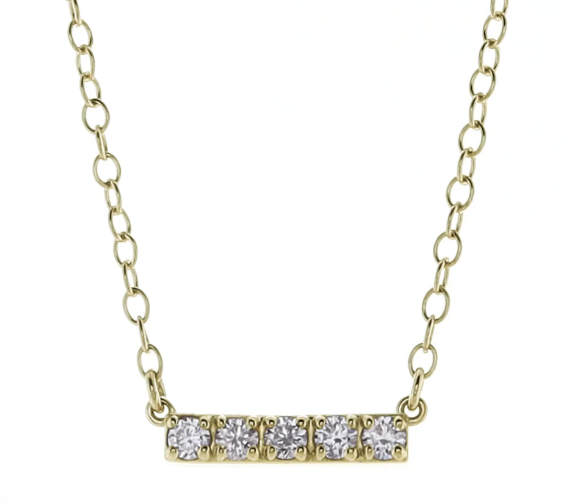 E Newton 14kt Gold & Diamond Significance Necklace Five