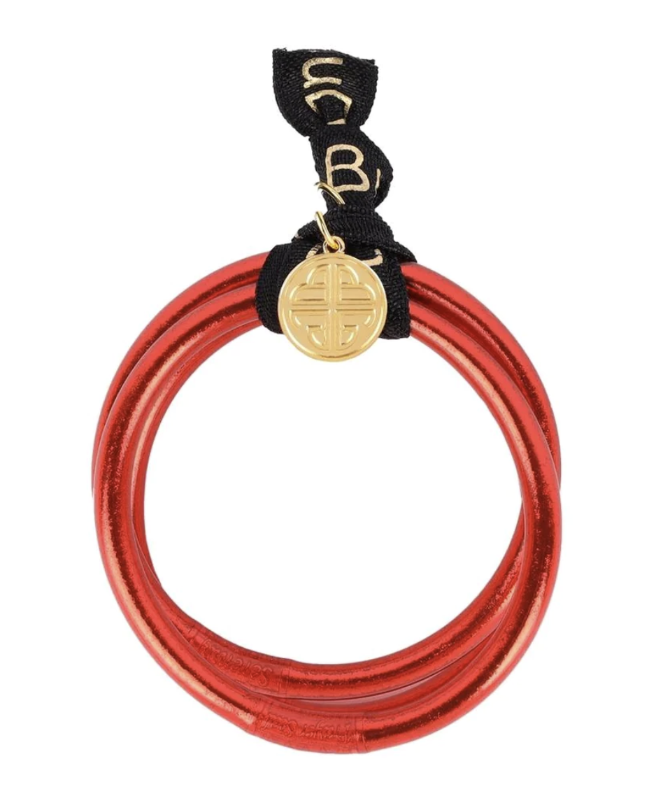 BuDhaGirl All Weather Bangle Serenity Prayer Bracelet Crimson
