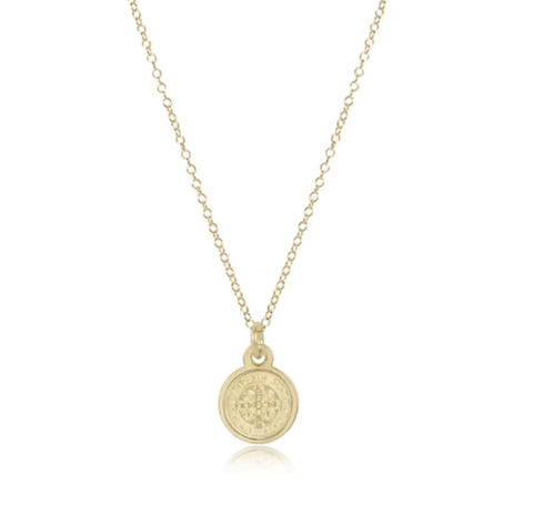 E Newton 16" Necklace Gold Blessing Small Gold Disc