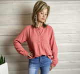 Dylan Kenzie Top w Snap Placket Crush