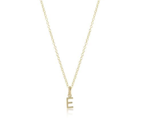 E Newton 16" Respect Gold Charm Initials Necklace