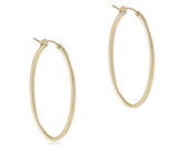 E Newton Oval Gold 2" Hoop Textured