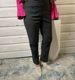 Multiples  Pull On Ankle Pant w Real Front Pockets Grey