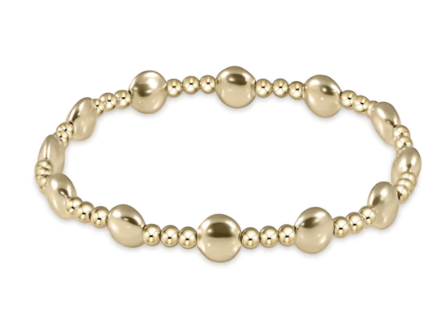 E Newton Extends Honesty Gold Sincerity Pattern 6mm Bead Bracelet