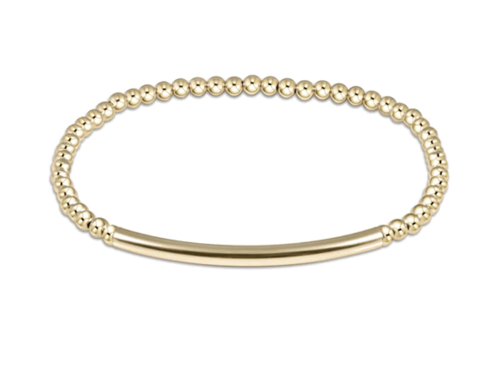 E Newton Extends Classic Gold 3mm Bead Bracelet Bliss Bar Smooth