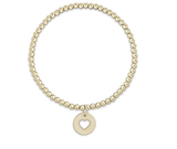 E Newton Extends Classic Gold 3mm Bead Bracelet Love Gold Disc