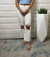 Stupendous High Rise Crop Straight Jeans Off White