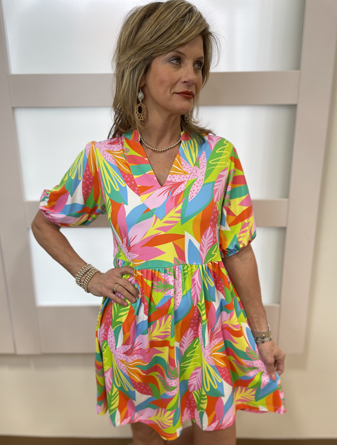 Mary Square Catalina Get Tropical Dress Pink