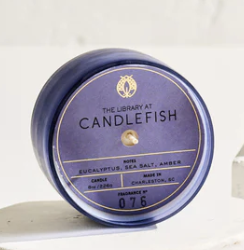 Candlefish No. 76 Frosted Candle 8oz. Blue