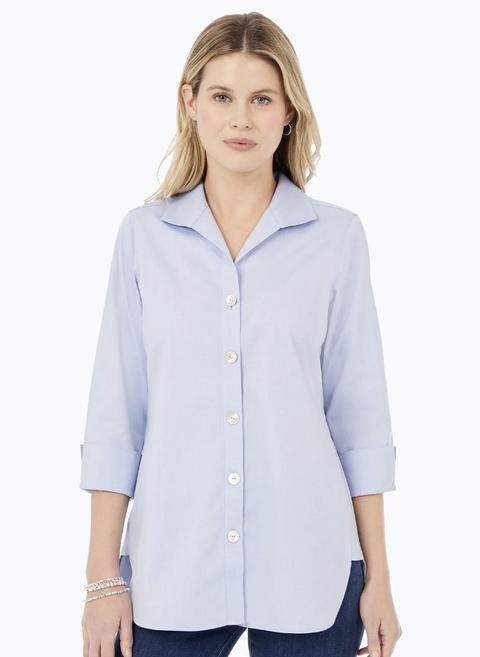 Foxcroft Pandora Oxford Style Shirt Blue