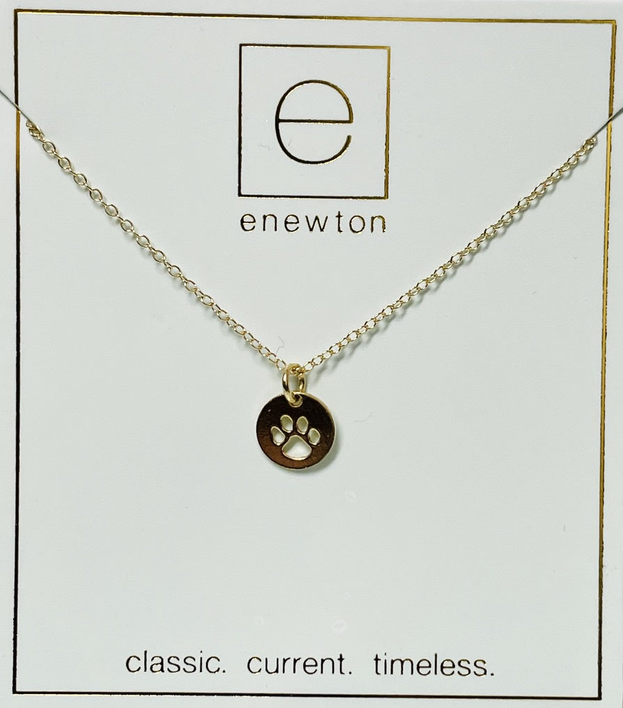 14k Gold Custom Engraved Paw Print Necklace – Precious Hearts