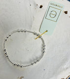 E Newton Classic Joy Pattern Sterling Bracelet 5mm Bead